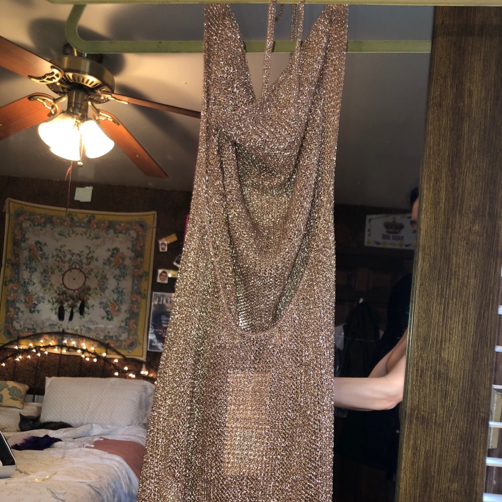 Rose gold metal like dress